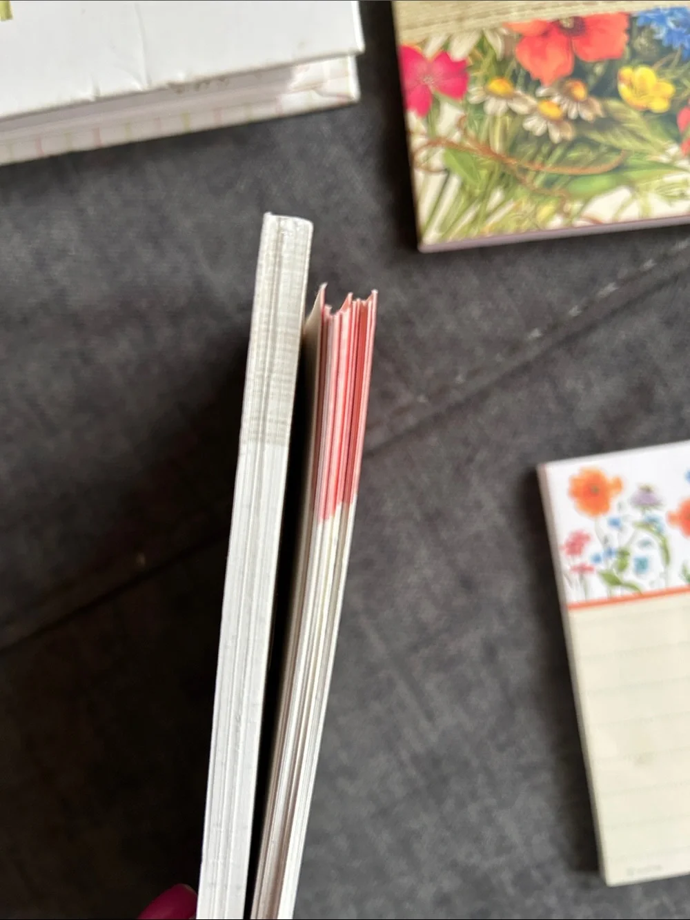 Floral Bouquet Hardcover Planner Journal Notepad Stationary set (cream/Red)